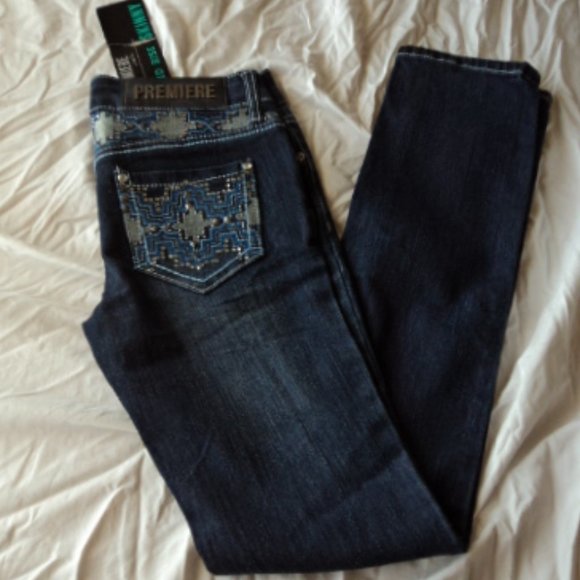 New Premiere by Rue 21 Denim Jeans Women's Size 0 Regular Skinny Mid Rise Tags - Picture 1 of 11